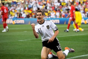 Miroslav Klose holds the FIFA World Cup goals record