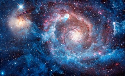 Space facts showing a colorful galaxy in the universe